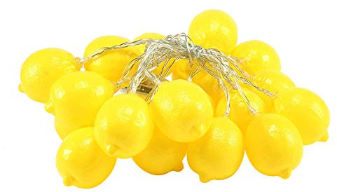 ENLACE Zitronen Lichterkette, 1,5M 10 LED Zitronenform Lichterkette Batteriebetriebene, Zitronenlicht für Terrasse, Wohnzimmer, Bar, Party, Hochzeit, Garten, Weihnachtsdekor, Innen und Außen