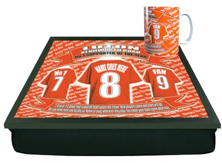 Luton Personalised Football Shirt Lap Tray And Mug Gift Set