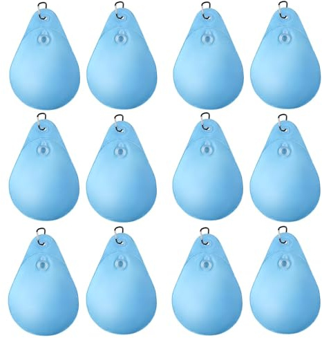 12 Stück Poolabdeckung Gewichte Wassersack, 23 * 34 cm Pool Beschwerungssack, Wassersack für Poolabdeckung, Winter Pool Abdeckplane Beschwerungssack mit Haken, Verdickt Hängetasche (blau)
