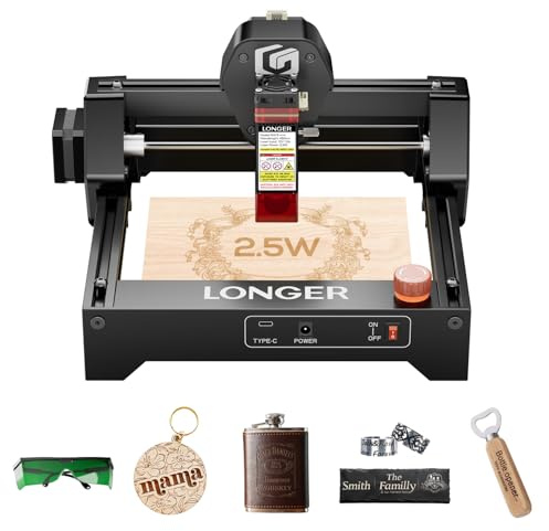 Longer Ray5 Mini Laser Gravierer 2.5W – CNC Lasergravurmaschine, 0,04 mm Präzision, 130×140 mm Arbeitsbereich, Laser Cutter für Holz & Acryl, DIY Gravur, WiFi