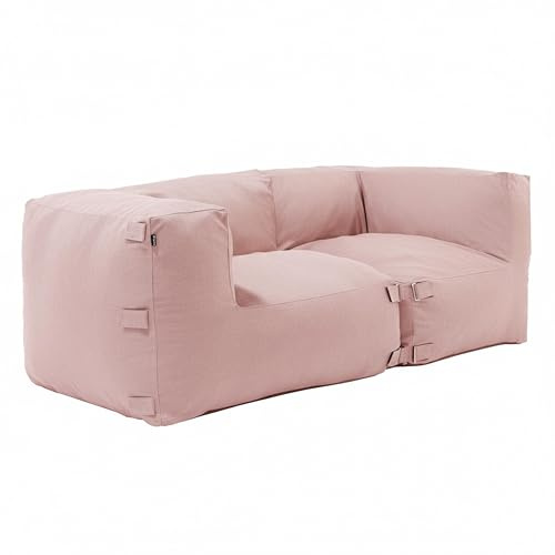 Oviala Salon de Jardin modulable avec 2 fauteuils d'angle Rose poudré - Mixi