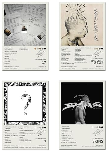 generisch XXXTentacion Music Album Cover Signed Limited Canvas (Set of 4) Unframed 8inx12in(20x30cm) Leinwand Poster