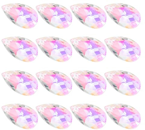 SHERCHPRY 20pcs Crystal Glass Teardrop Suncatcher Beads for DIY Jewelry Making, Reflect Sunlight and Uplift Home Ambiance, Elegant Window Hanging Prisms for Garden Decor or Holiday Presents