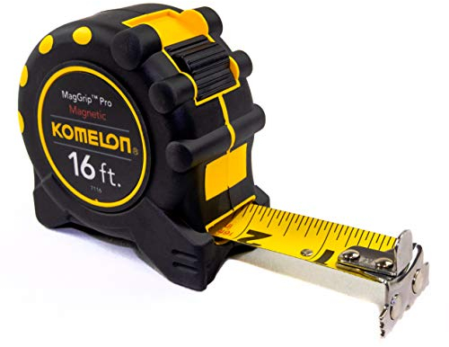 Komelon 7116; 16' x 1 Magnetic MagGrip Pro Tape Measure, Yellow/Black, 16ft - Blade