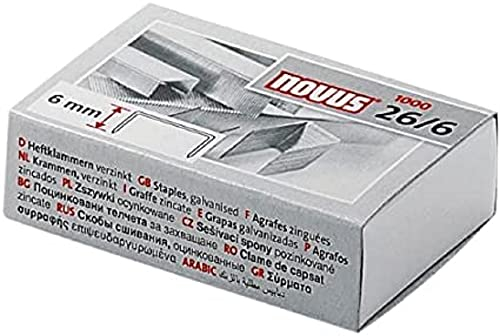 Novus 40-0056 Heftklammern und Refill-Kassetten 26/6 verzinkt 1000 stück