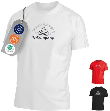 iQ-UV Shirt Herren Loose Fit Weiß M – UPF 50+ UV-Schutz Rashguard für Wassersport – Schwimmshirt für Herren aus recyceltem Material – Surf-Shirt – atmungsaktiv & schnelltrocknend