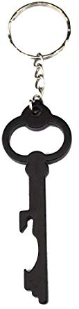 Komonee Key to the Door Black Keyring Bottle Opener Key Chain Metal Key Ring Novelty Keychain