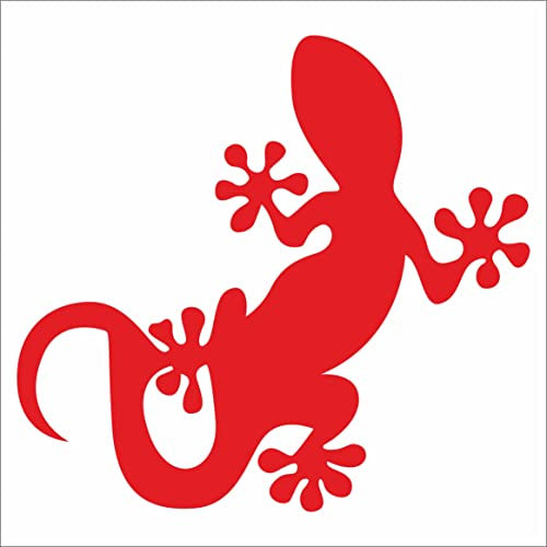 INDIGOS UG Aufkleber - Autoaufkleber - JDM - Die Cut - Gecko Lizards weiß Decal Auto Laptop Window Vinyl - Folie weiß Sticker - rot - 93mm x88mm