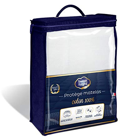 Sweet Night Sixtinischen Matratzenschoner Premium 100% Baumwolle, extra saugstark, Qualität Hotellerie Baumwolle weiß 90 x 200 cm