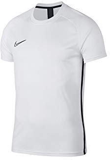 NIKE Men's Dri-fit Academy Football Short sleeve Top, White/Black/Black, L UK