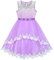 Sunny Fashion Vestito Bambina Fiore Viola Pizzo con Cintura Nozze Festa 10 Anni