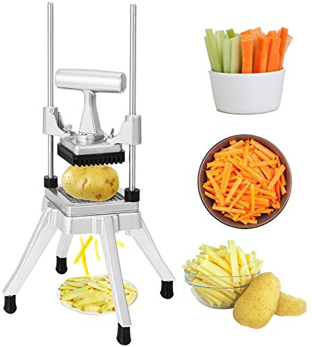 Happybuy Cortadora Comercial de Verduras Picador de 3/8 Pulgada Trituradora Cortador de Patatas Fritas Cocina Cortador de Verdoras Utensilios de Cocina Profesional Cuchillo de Acero Inoxidable