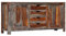 vidaXL Sheeshamholz Massiv Sideboard mit 2 Türen 4 Schubladen Anrichte Kommode TV Schrank Board Lowboard Fernsehtisch Palisander Grau 160x40x75cm