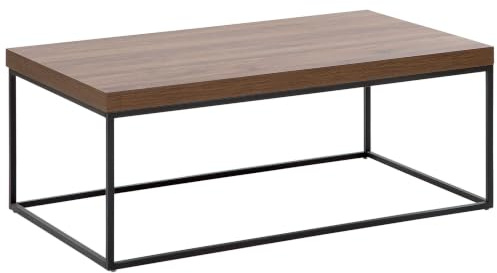 Couchtisch rechteckig schlicht modern dunkler Holzfarbton/schwarz Delano
