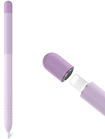 Delidigi Case for Apple Pencil 1st Generation Gradient Color Silicone Cover Sleeve Grip Accessories (Gradient Lavender)