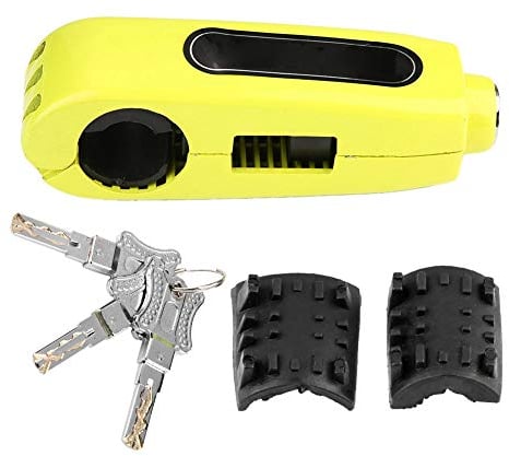 brake lock Motorcycle motorbike handle Grip Lock handle bar locks for motorbikes,Universal 27-38mm Twist grip sizes Motorcycle Handlebar Brake Lever Lock Throttle Grip Anti Theft Security Lock(Yellow)