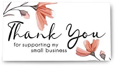 SAVITA Tatuner 100 Stück Thank You for Supporting My Small Business Karte, kleine Dankeskarten für Online, Einzelhandel, Einlagen für Geschenkgeschäfte (9 x 5 cm)