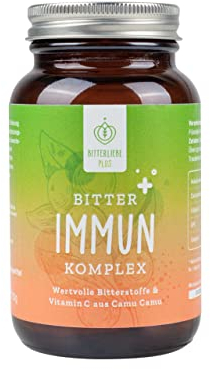BitterLiebe® Bitter Immun Komplex (1er Set) mit natürlichem Vitamin C aus Camu Camu plus OPC Traubenkernextrakt hochdosiert I 270 vegane Kapseln mit Kurkuma, Ingwer