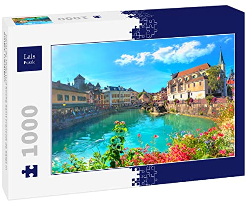 Lais Puzzle Canal du Thiou und Kirche Saint Francois de Sales in Annecy. Frankreich 1000 Teile