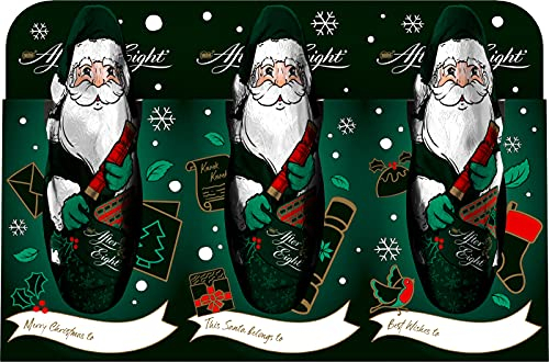 NESTLÉ AFTER EIGHT Mini-Weihnachtsmänner aus Pfefferminz-Schokolade, kleine Schokonikoläuse mit Zartbitter-Schokolade, 1er Pack (1 x 60g)