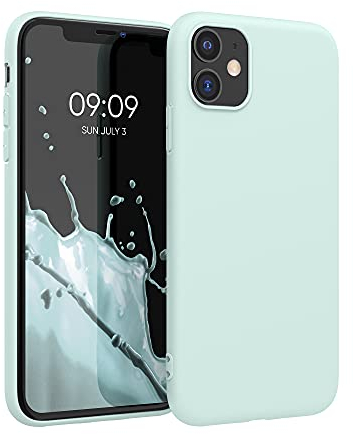 kwmobile Case Compatible with Apple iPhone 11 Case - Soft Slim Protective TPU Silicone Cover - Cool Mint