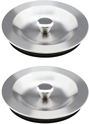 The Lord of the Tools 2 Stück Abflussstopfen für Küchenspülen 90 mm 304 Edelstahl Verschlussdeckel, Spülenstopfen mit Gummidichtung für 110 mm Durchmesser, Abflussloch für Küchenspüle