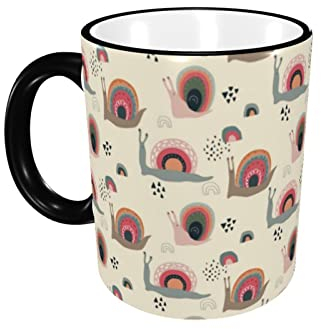 Lustige Neuheit Kaffeetasse Süße lustige Schnecken Keramik Teetasse 11 Unzen mit Geschenkbox Tassen für Büro & Zuhause Frauen Männer Geschenk Schwarz