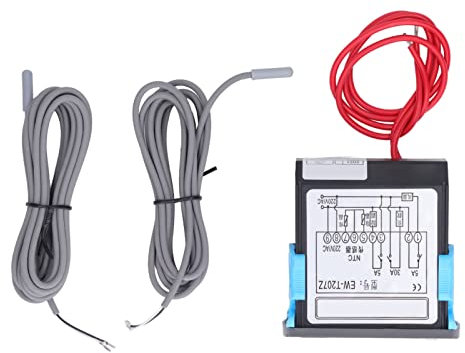 FTVOGUE Controlador de temperatura digital Refrigeración a prueba de agua Termostato de descongelación ABS Congelador Almacenamiento en frío para equipo de refrigeración