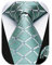 HISDERN Krawatte Herren Eukalyptus Grün Formelle Klassische Karierte Krawatte mit Einstecktuch Hochzeit Herrenkrawatte und Taschentuch Set für Männer