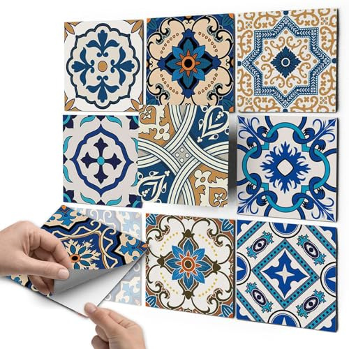 CREATISTO Fliesenaufkleber 15 x 15 cm (63 Stück) – Klebefliesen Seidenmatt für Küche & Bad – Haftet optimal & einfach anzubringen dank Bubble-Free Technologie | 5+ Jahre haltbar