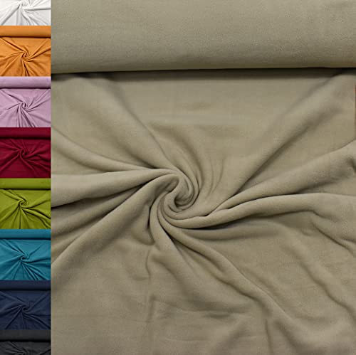 MAGAM-Stoffe Lisa Micro-Fleece Stoff uni Antipilling Meterware 50cm (17. Camel Beige)
