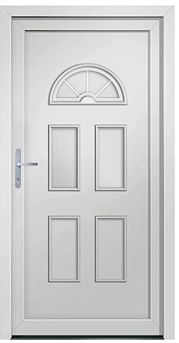 vidaXL Porta Ingresso Bianca 98x208 cm in PVC, porta, porta di ingresso, porta d'ingresso in PVC, porta entrata, porta in PVC, porte, porte in PVC