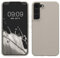 kwmobile Schutzhülle kompatibel mit Samsung S22 Hülle - Silikon Case Handyhülle S22 - Handyhülle Samsung S22 weiche Oberfläche - kabelloses Laden - Beige matt