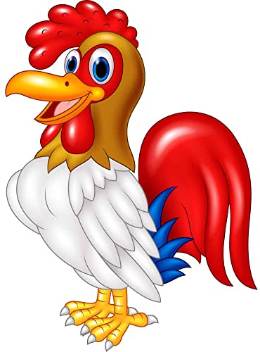 Kleberio Aufkleber Hahn wasserfest Familie Aufkleber Huhn lächeln Tier Sticker Bauernhof Kinder Deko Eier Autoaufkleber 12 x 8 cm