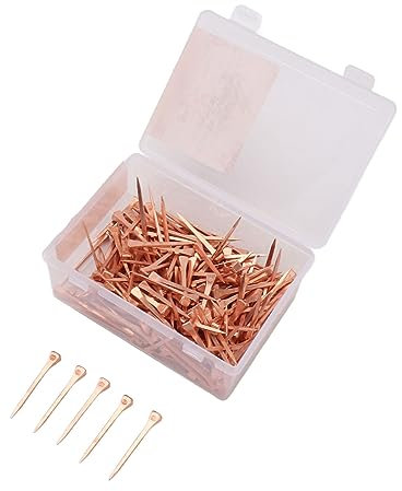 Pssopp Chiodi a Ferro di Cavallo in Rame 250 Pezzi Chiodi a Ferro di Cavallo Antiruggine Resistenti all'Usura con Scatola di Immagazzinaggio per Allevamenti di Bestiame (51mm E5)