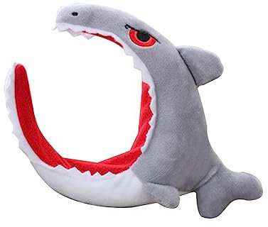 FRCOLOR Grauer Haifisch Haarreif Plüsch Leichtes Verformungsbeständiges Stirnband Für Kostümpartys Karneval Weihnachten Silvester Geschenk