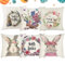 LOEPENLE 6er Set Ostern Kissenbezüge,45x45cm Kissenbezug Ostern,Modern Osterdeko Leinen Kissenhülle Ostern Deko Kissenbezüge Ostern Hase Sofa Kissen,Happy Easter Zierkissenbezug,Osterhase Kissenhülle