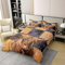richhome Hochland Rind Bettbezug Set 100% Natürliche Baumwolle 135x200 Kuhfell Kuhfell Geometrische Plaids Bettwäsche Set Rustikale Bauernhaus Braun Baumwolle Komfortbezug