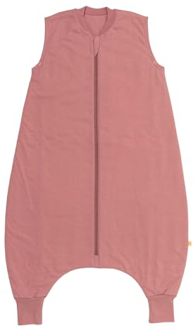 schlummersack Schlafsack mit Füßen Sommer 110 cm 1 Tog dünn Pastellrosa | Kinder Schlafsack mit Beinen für eine Körpergröße 110-120cm Füßen 1 Tog