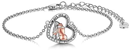 YDN-1 Schwester Armband 925 Sterling Silber Freundschaft Armband für 2 Damen Schmuck Geschenke für Schwester Freundinnen Geburtstagsgeschenk Weihnachtsgeschenke