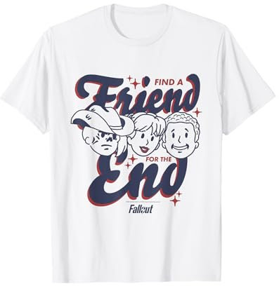 Fallout Serie Televisión Amigo Final Tres Caras Personajes Camiseta