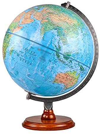Weltkugel, 30,5 cm (12 Zoll), Weltkugel mit Metallständer, Relief-Globus der Welt, Schreibtisch- oder Klassenzimmer-Globus für Erwachsene und Kinder, Globus-Dekoration (Weltkugel B) (Weltkugel B)