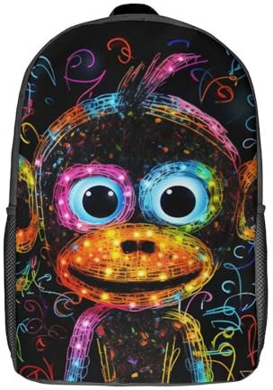 YTPONBCSTUG Affe Backpack，Rucksack，Kinderrucksäcke，Nursery Travel Backpack，Deal Für Schule Oder Reise，Geschenke Für Kinder 17inch