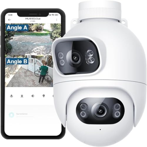IMILAB EC6 Dual 2K+2K Security Outdoor Kamera: 360° PTZ Dome & Bullet-Kamera für Rundumschutz, WiFi/LAN-Verbindung, 7/24 lokale und Cloud-Speicherung, Verkabelt