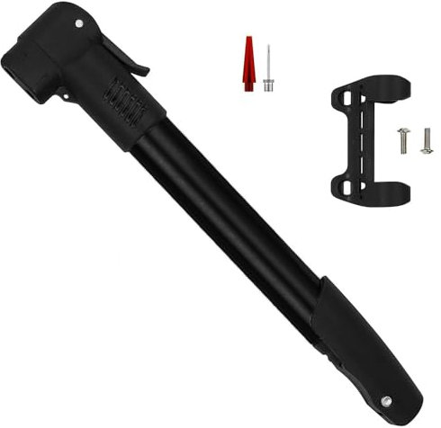 Inflador Compacto, Bomba para Bicicleta, Inflar Ruedas Pelotas Balones Flotadores, Color Negro