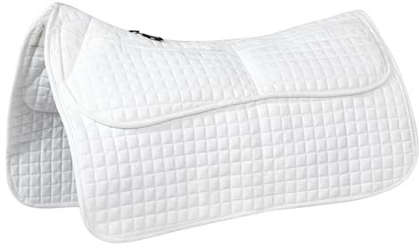 Harrison Howard Diamond Quilted Western-Schabracke, verstellbare Schaumstoffeinsätze und 4 Taschen, Reitunterlage mit zusätzlicher Polsterung und Komfort, Weiß