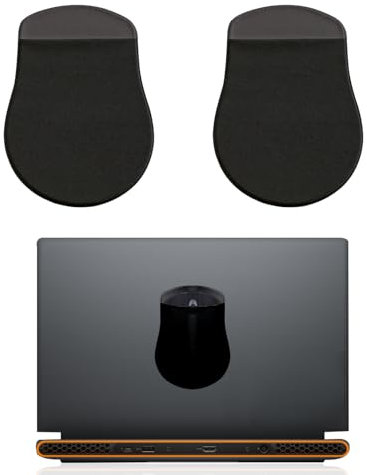 Betinyar 2 Pack Black Stick-On Mouse Pouch, Mouse Holder for Laptop Stick on, Mouse Travel Case for Computer Laptop Office (Black)