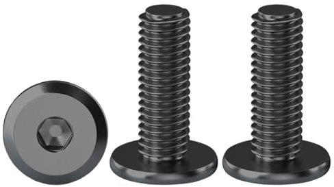 Drenky 20 Pièces Vis à Tête Plate Avec Six Pans Creux M6 X 20 mm Boulons à Tête Plate Hexagonale Noir en Acier Inoxydable A2 V2A Vis à Tête Cylindrique Hexagonale à Bride Boulons Allen