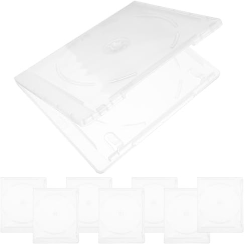 Angoily 8pcs Cd Custodie Trasparente Dvd Scatole Vuote Disc-Box Porta Disc-Box in Plastica Quadrato Cd-jewelcases Organizer