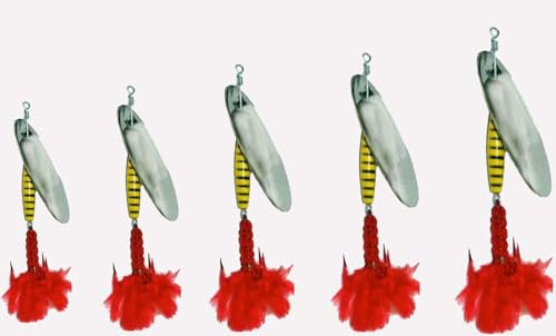 cucchiaino pesca luccio siluro cucchiaini esca artificiali spigola ciuffo rosso (GR. 12)
